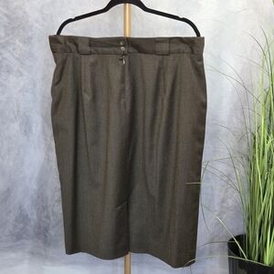 Vintage Women's Brown Heather Tailored Skirt Sz 20